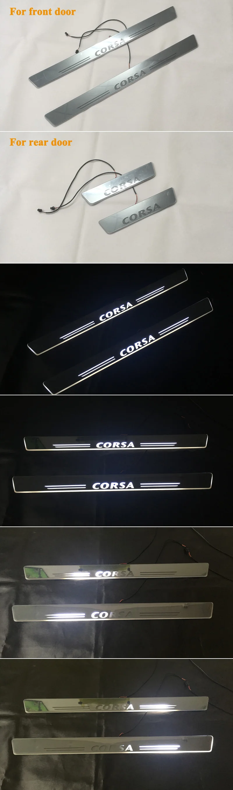 CARPTAH обрамление педали автомобиля внешние части светодиодный порог Накладка путь динамический стример свет для Opel Corsa B D E 2008