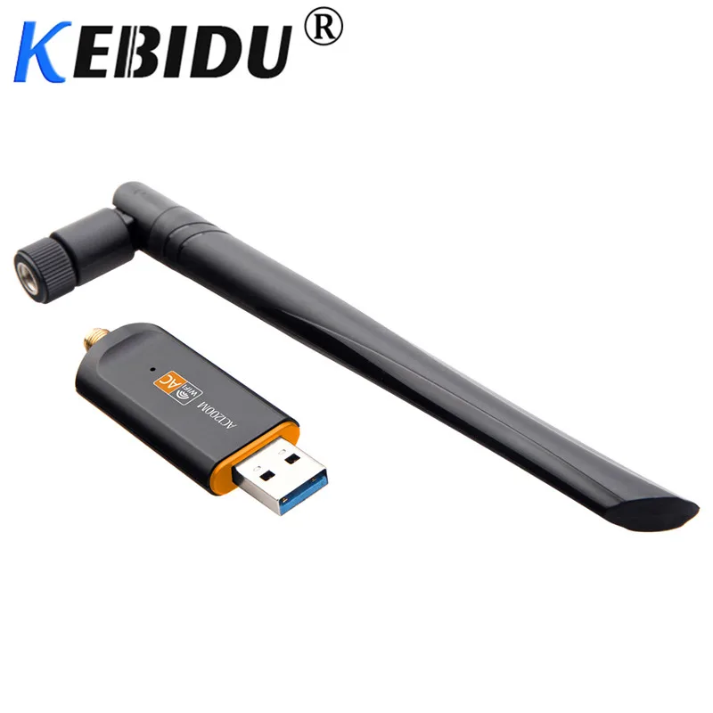 Kebidu 1200 Мбит/с приемник сетевой карты USB 3,0 с антенной беспроводной Wifi адаптер двухдиапазонный для настольного ноутбука 802.11ac стандарт