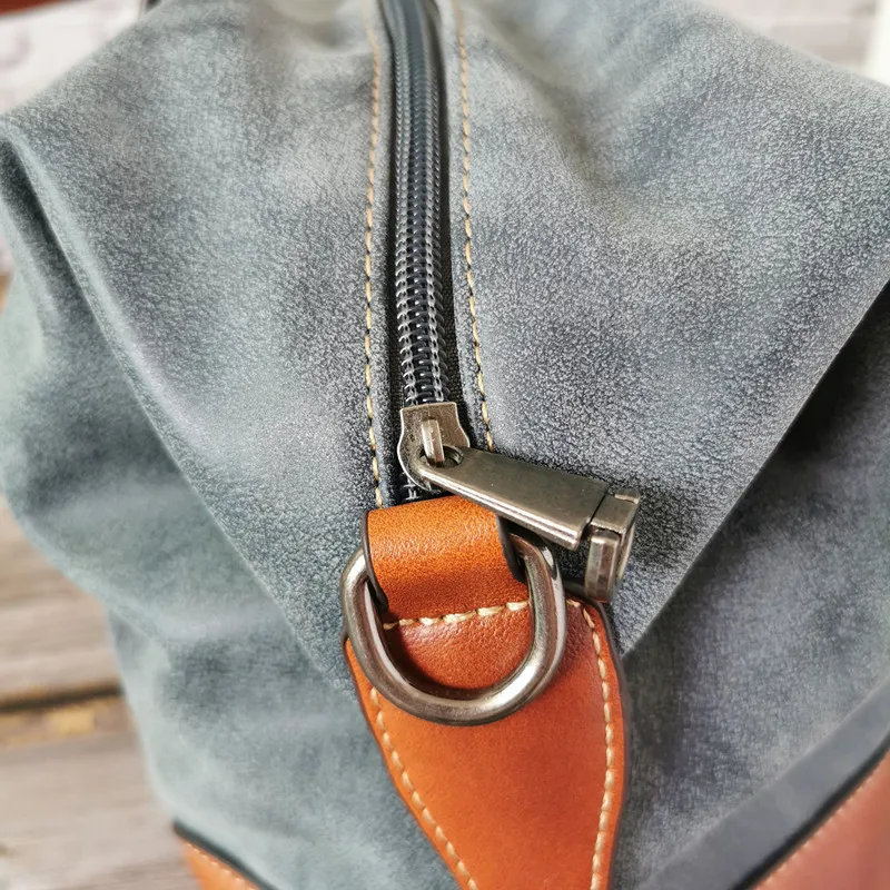 Scrub Women Genuine Leather Handbags Vintage Luxury Ladies Hand Bags Tote Retro Large Capacity Women Shoulder Bag