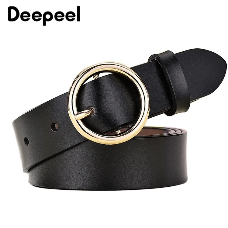 Deepeel 1 шт. 2,8 см* 105-115 см сплав круглая пряжка второй слой воловья кожа ремень для женщин Модный Дикий кожаный ремень джинсовые аксессуары