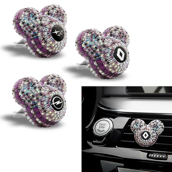 

Car Logo Rhinestone Car Air Freshener Black Crystal Car Perfume Fragrance Diffuser Air Vent Clip Car Decoration accessories