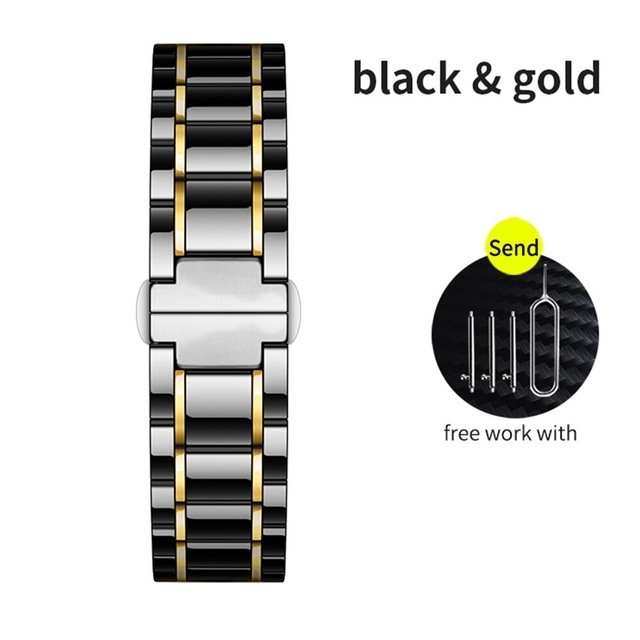 Luxury Ceramic Band For Samsung Galaxy Watch 46mm Strap For Gear S3 Frontier/S3 Classic Stainless Steel Watchband Bracelet
