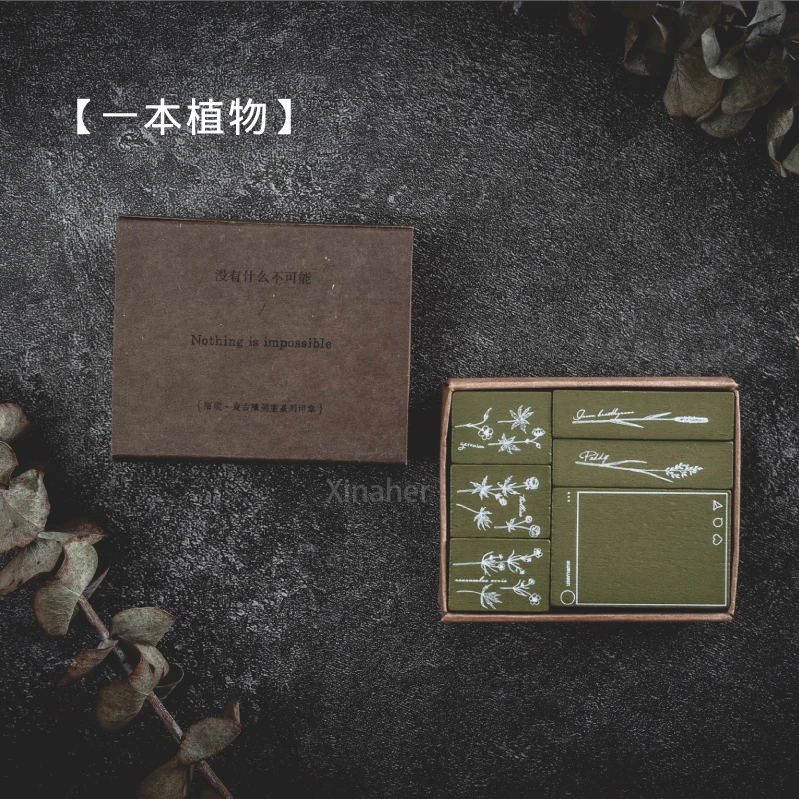 G 1set Vintage English digital flower label stamp DIY wooden rubber stamps for scrapbooking stationery scrapbooking standard stamp - Цвет: G