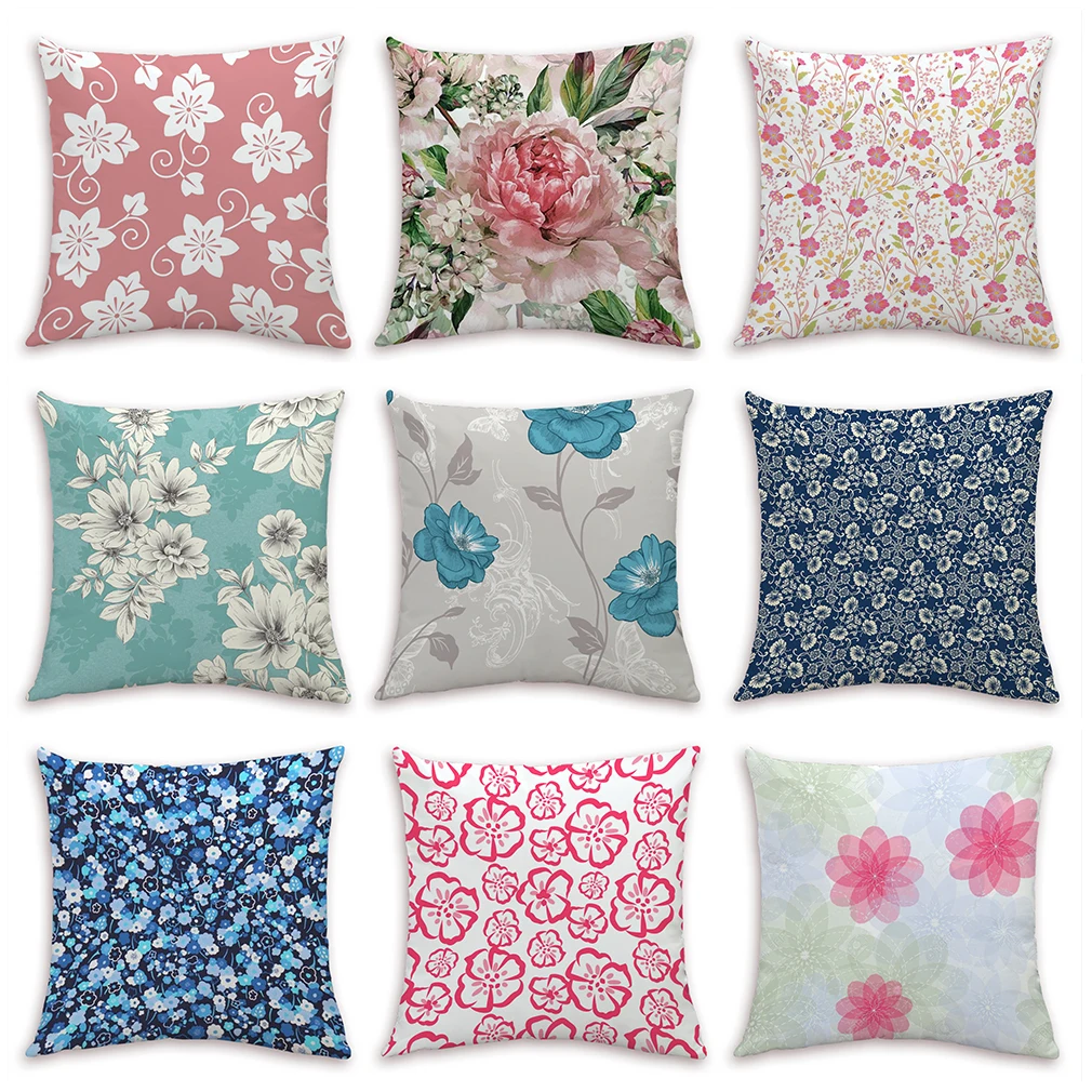 

Fort Hope Flower Print Theme Pillow Cover Linen Home Decoration Christmas Throw Pillow Cover Cotton Linen Sofa Cushion Cover