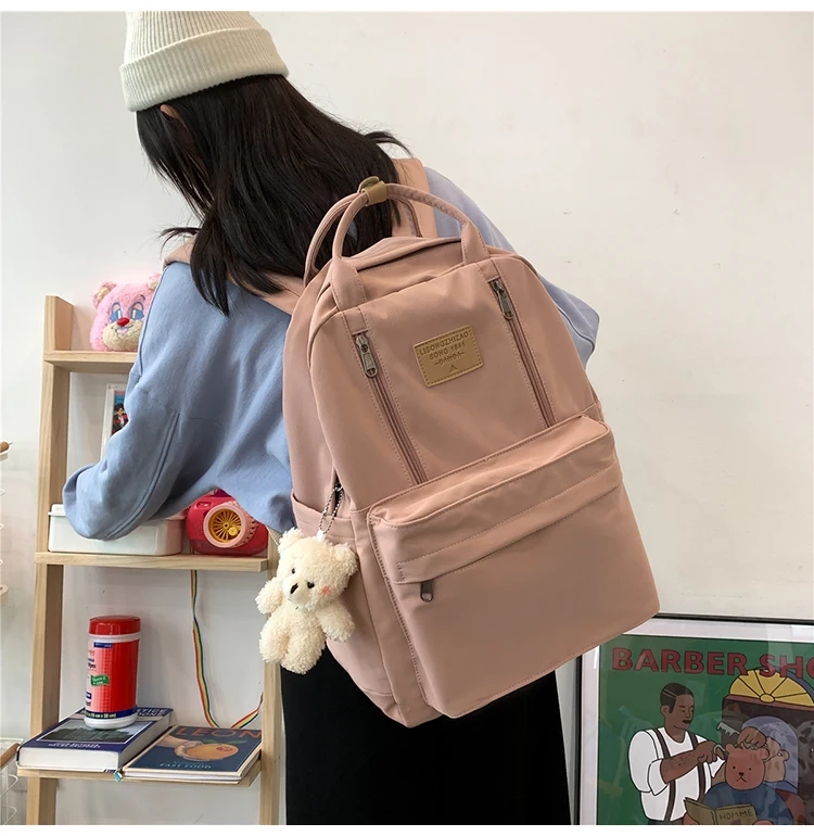 NEW Backpack Double Zipper Women Waterproof Korean Style cheap Schoolbag Female College Student Laptop backpack Women's backpack