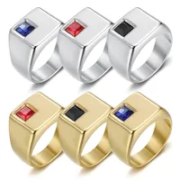 Men's Ring 316l Stainless Steel gold color Fashion Man Ring Simple Biker Unique Ring For Men Vintage Steel Jewelry Wholesale 1