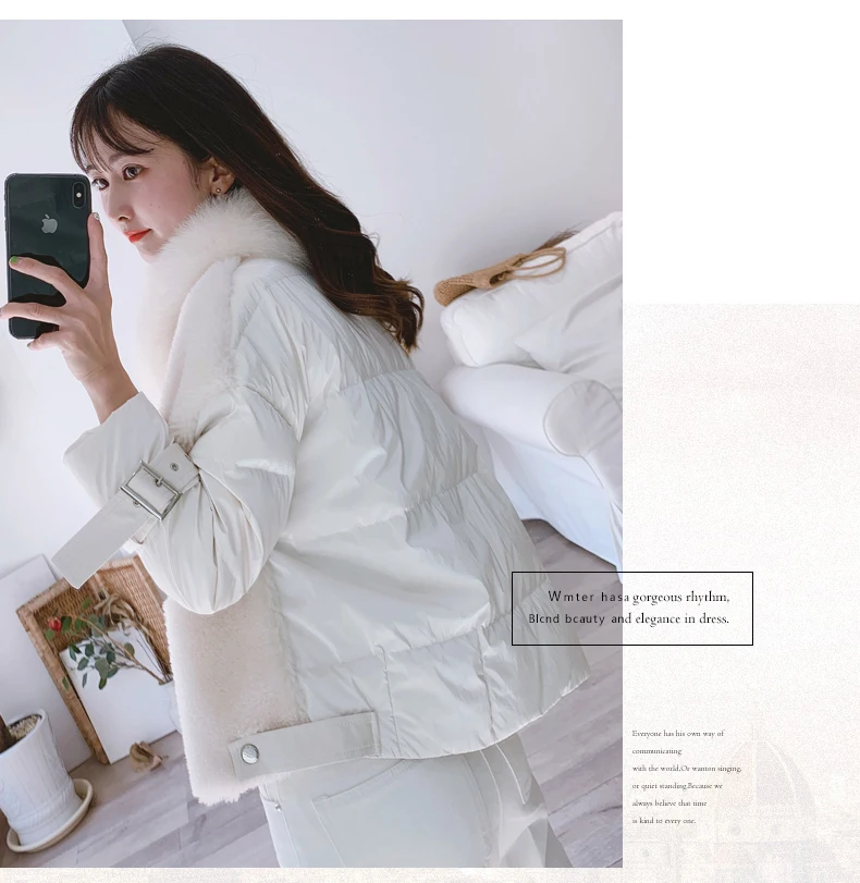 Best Real Fur Coat Winter Coat Women Clothes 2019 Korean Fashion Sheep Shearing 100% Wool Jacket Duck Down Jackets 919150 YY1703 6