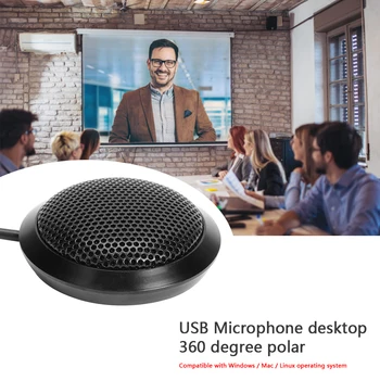 

USB Omni-directional 360 Pickup Condenser Microphone Desktop Computer Mic for Computers Laptops Portable High Sensitivity Mic