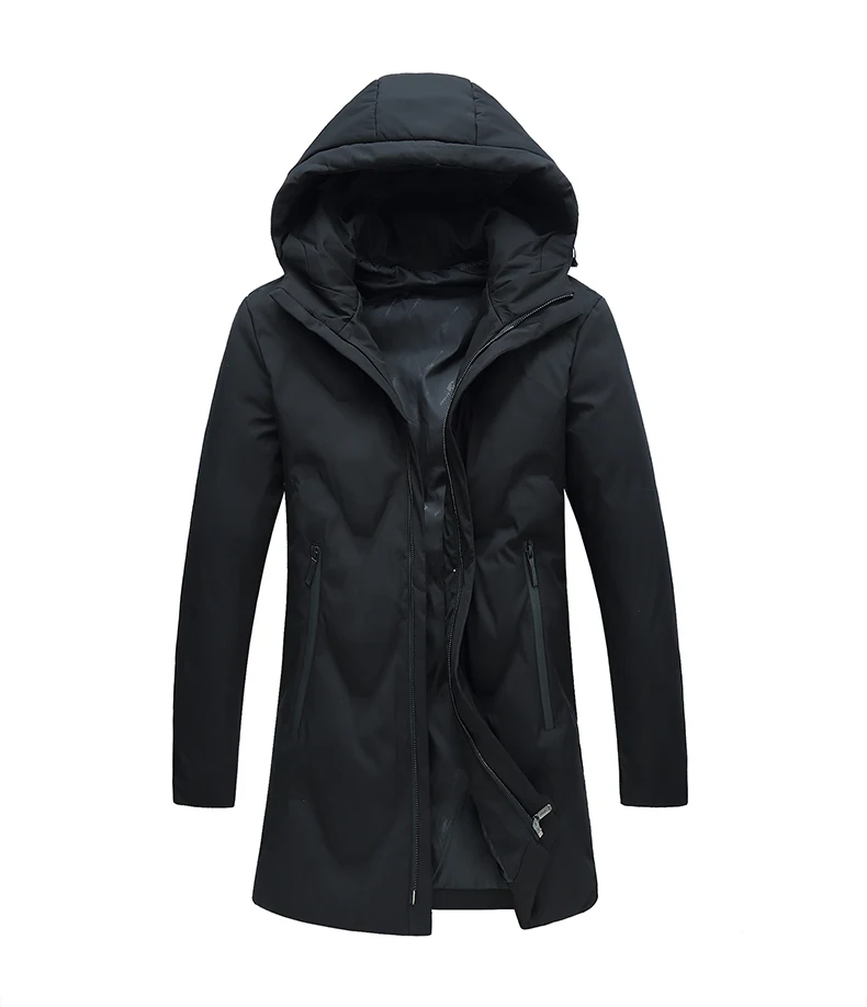 HCXY Новое поступление Высококачественная Зимняя парка мужская деловая куртка толстое теплое пальто длинная куртка с капюшоном модная мужская стеганая куртка