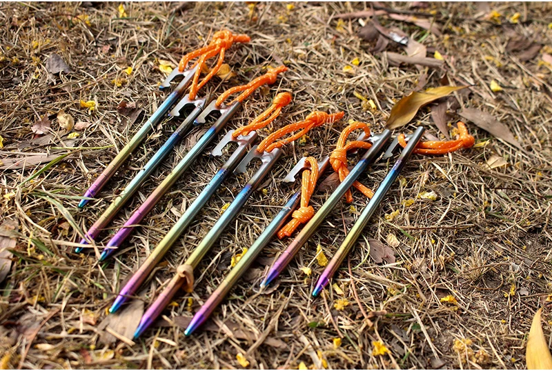 Boundless Voyage Titanium Tent Pegs Camping Nails Heavy Duty Tent Stakes Pins Hard Ground Accessories 20cm/24cm/30cm/35cm/40cm Boundless Voyage Titanium Tent Pegs Camping Nails Heavy Duty Tent Stakes Pins Hard Ground Accessories 20cm/24cm/30cm/35cm/40cm