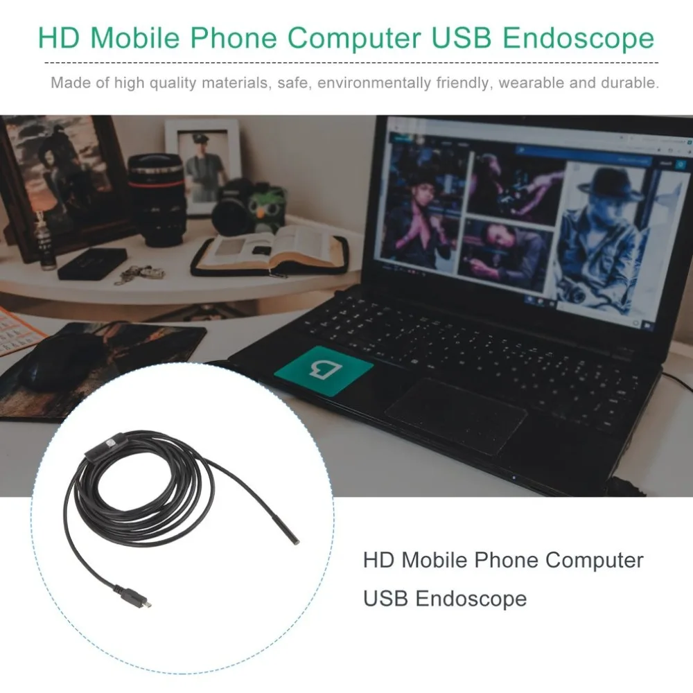 5.5mm Lens 1m/1.5m/2m/3.5/5m/10mcable USB Endoscope 6LED Waterproof Mini USB Inspection Car Endoscope for Android Phones PC IP67 cctv camera for home