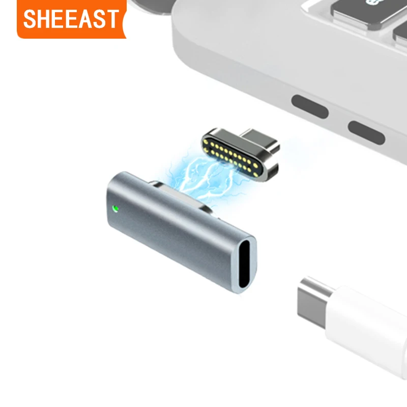 SHEEAST Магнитный USB C адаптер 20 штифтов Тип разъем PD 100 Вт быстрой зарядки 10Gbp/s