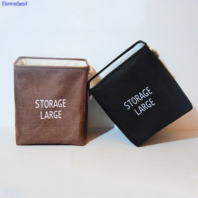 

Linen Skin with EVA Storage Bag Iron Ring Support Cotton Rope Handle Storage Bag Picnic Basket Stand Laundry Basket Toy