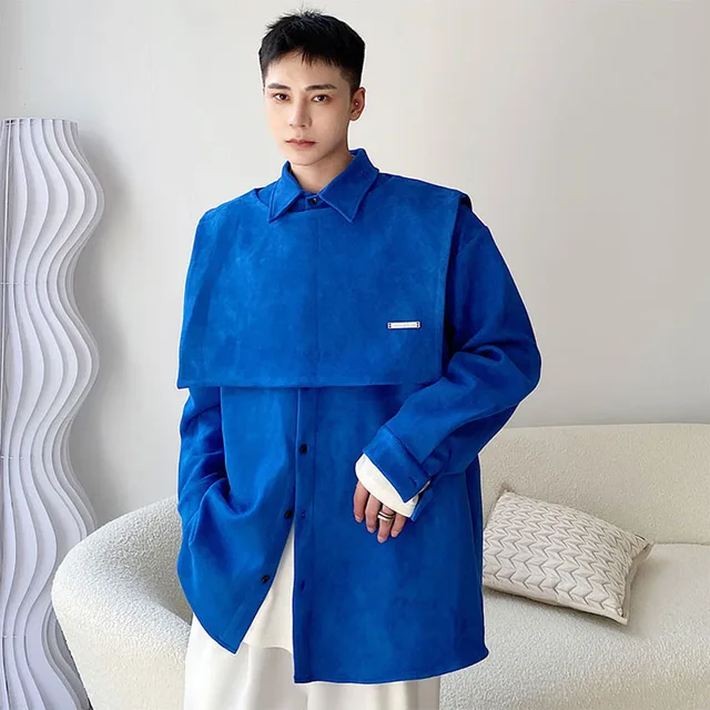 Long Sleeve Shirt Sets With Detachable Shawl 1