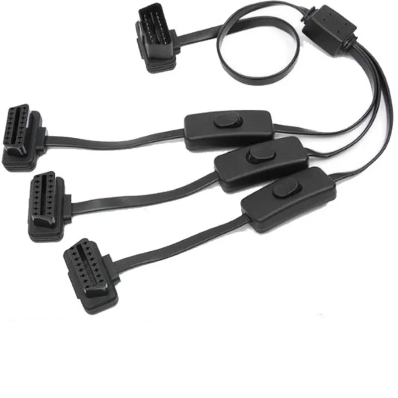 

Smart Car Diagnostic Tool Adapter Scanner Obd 2 Splitter Extension 1-3 With Three Ports To Female Open Switches And Cables
