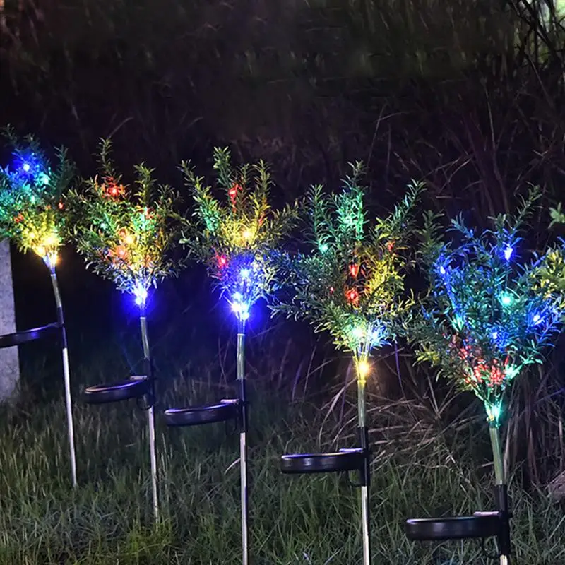 2 шт./компл. экономии энергии солнечных LampChristmas дерево 15 светодиодный Рождественские украшения сада декоративные цветы фонари на солнечных батареях