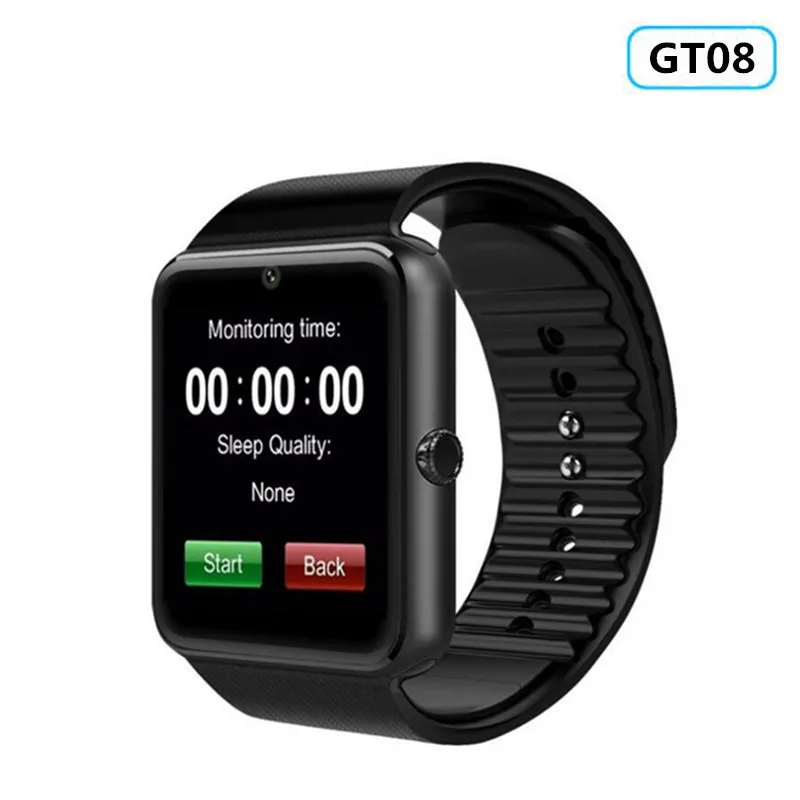 GT08 Black Смарт-часы Z60, металлические часы GT08 Plus, кожаный ремешок, часы с поддержкой sim-карты TF, Bluetooth, Push Message для всех телефонов Android - Цвет: GT08 Black
