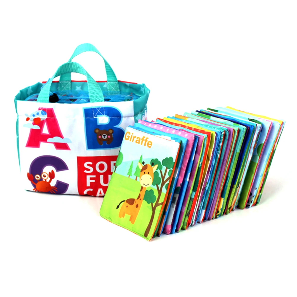 

26Pcs Soft Alphabet Cards with Cloth Storage Bag ABCs Learning Educational Toys for Toddlers Books Word Book Montessori Toy #30