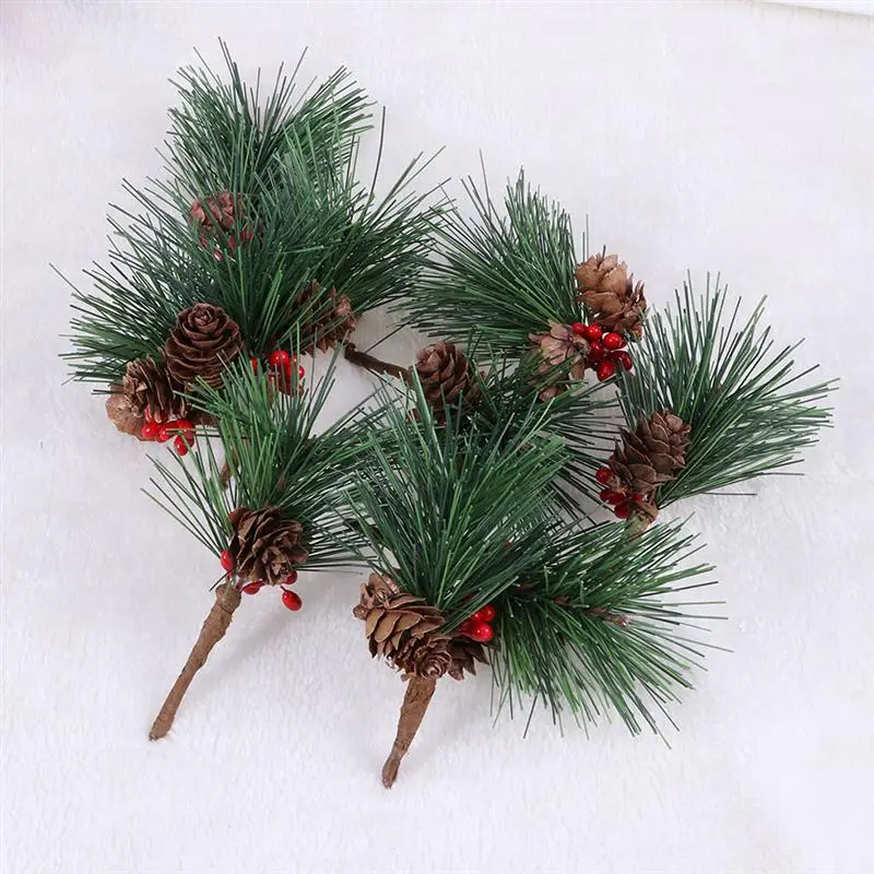 8Pcs/Pack Christmas Artificial Pine Berries Christmas Tree Ornaments Decoration For DIY Craft Christmas Decorations For Home