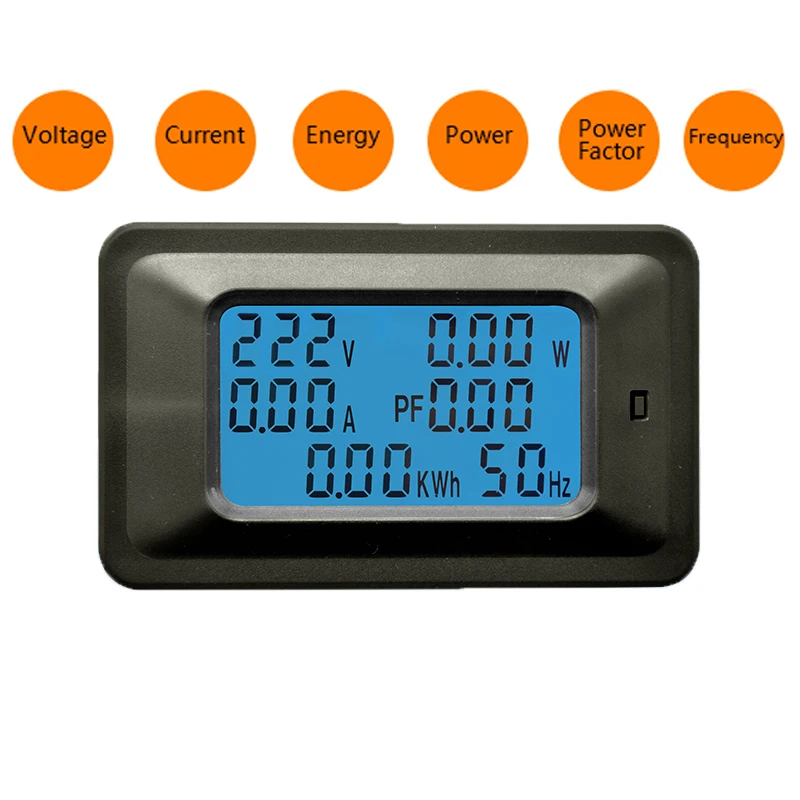 100A AC 80-260V LCD Digital Volt Amp Watt Power Meter Ammeter Voltmeter+Coil CT