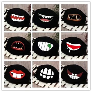 

20pcs Red lips Face Mask Pure cotton big teeth,Bear mouth Mask for men and women cartoon Anti-dust mouth masks wholesale