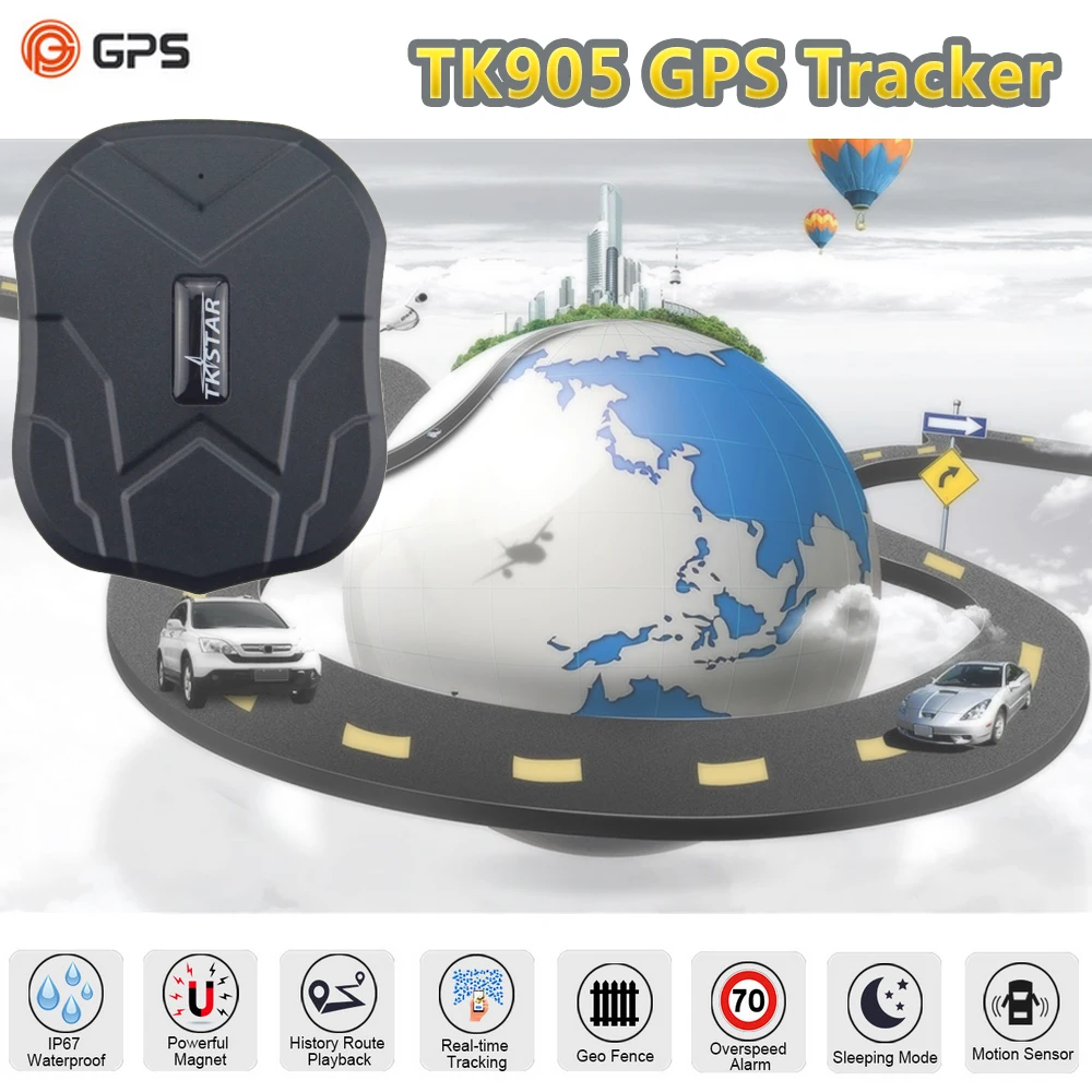 Отслеживание в реальном времени Автомобильный gps трекер локатор TKSTAR TK905