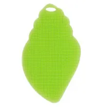 Dupla face folha forma cozinha limpeza prato escova de lavar de silicone macio limpeza escova purificador ferramenta(China)