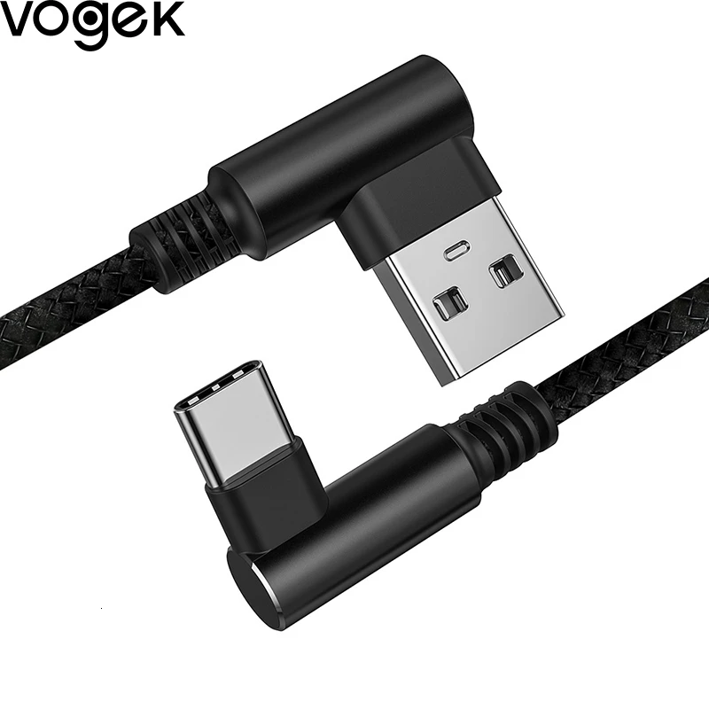 Vogek l-образный USB кабель type-C для Xiaomi, кабели Redmi Note 7 Pro, huawei, кабель для зарядки телефона для iPhone, быстрый USB кабель для передачи данных