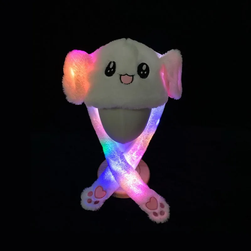 

Night Run Dropship Women Hats Funny Rabbit Ear Fashion Head wear LED Light Cute Animal Bunny Hat Topi Kids Girls Toys/Gifts