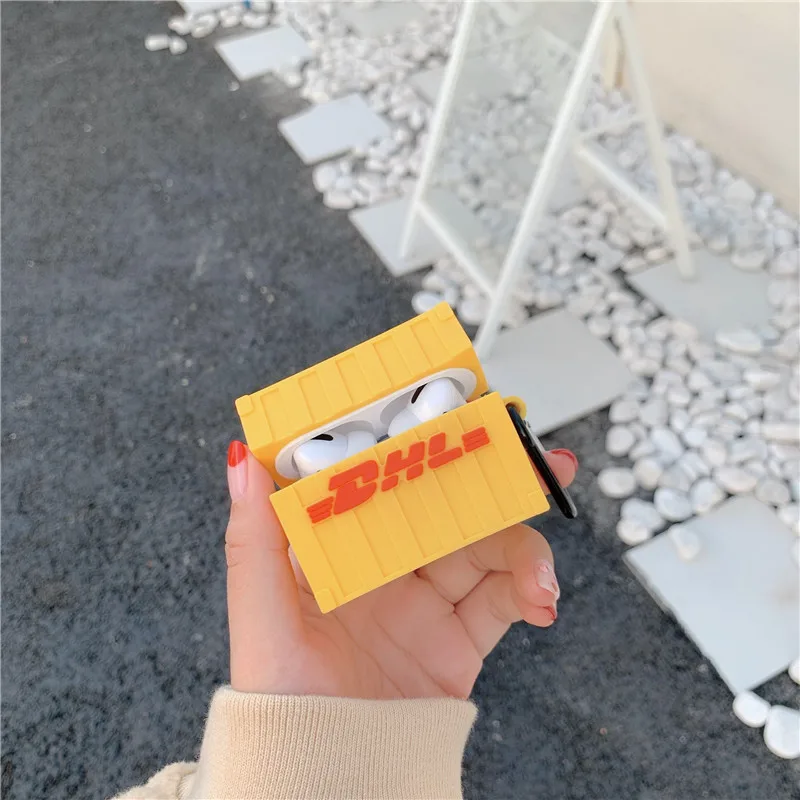 Забавный DHL чехол-контейнер для Apple Airpods Pro, силиконовый чехол с милым рисунком для наушников Airpods 3 2 1, чехол для наушников s