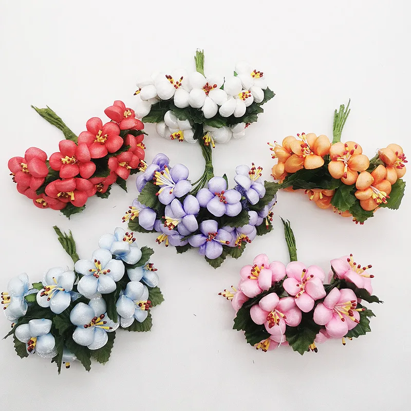

10PCS Handcraft Artificial Flowers Stamen Sugar Wedding Party Decoration DIY Wreath Gift Box Scrapbooking Cheap Fake Flowers