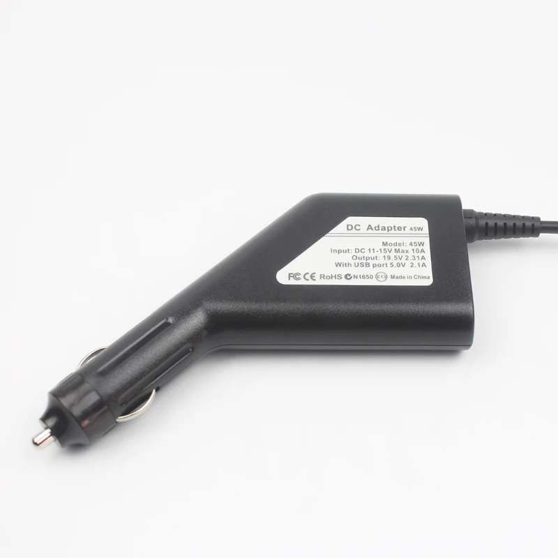 Adaptador de corriente continua para portátil de 19,5 V y 2,31 A, cargador de coche con alimentación USB para HP EliteBook G3 820 G4 840 G2 G1 1040 1030 725, conector azul._voghion.com