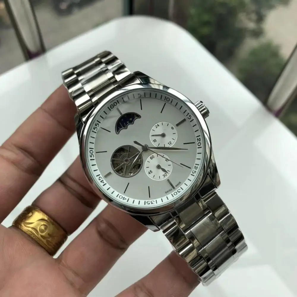 FOSSIL мужские роскошные механические часы с ремешком из нержавеющей стали водонепроницаемые часы Мужские автоматические relojes hombre - Цвет: 1