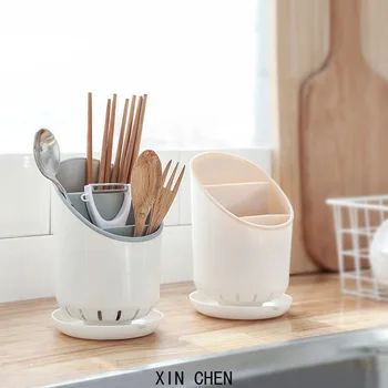 

Spoons Forks Knives Block Bar Dividing Grid Barrel Stand Rack Cutlery Knife Fork Stand Holder Kitchen Utensils Organizer Drainer