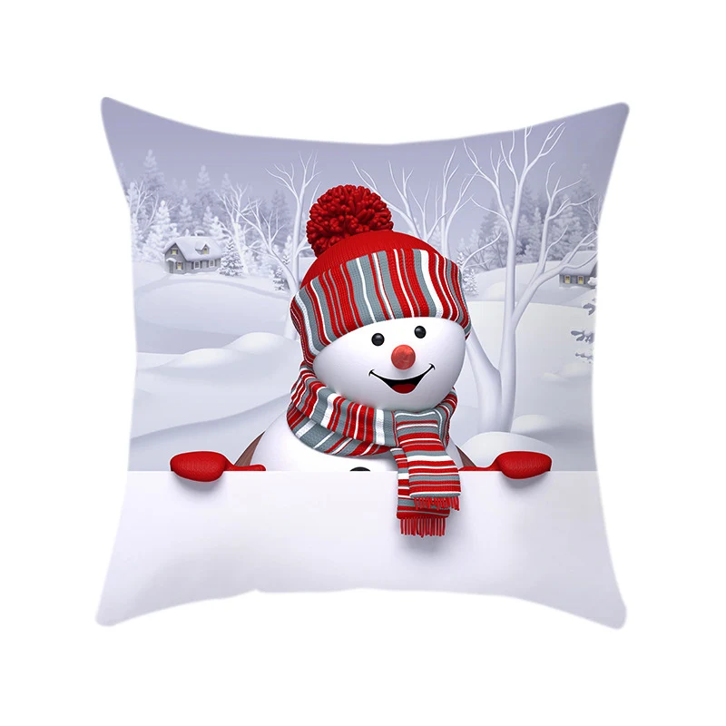275G Snowman Gilding Pattern Christmas Pillow Case Christmas Decorative Throw Pillow Cover for Indoor New Year Gift - Цвет: 275G