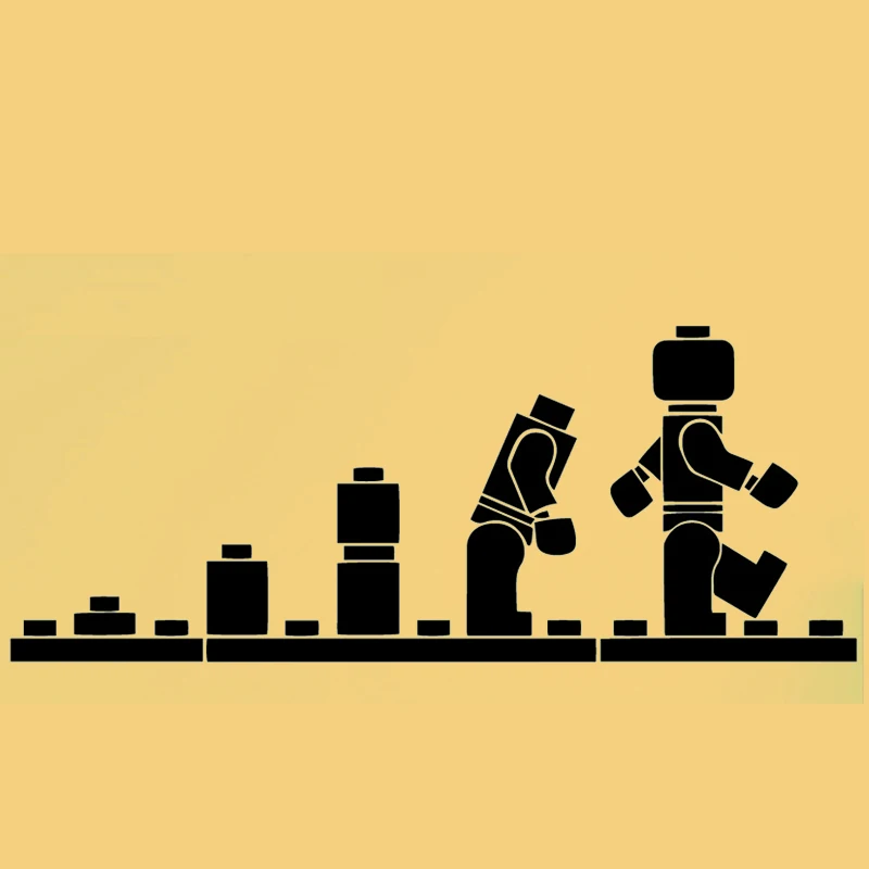 Веселые эволюционные наклейки на стену из ПВХ с роботом Pacman домашний декор для