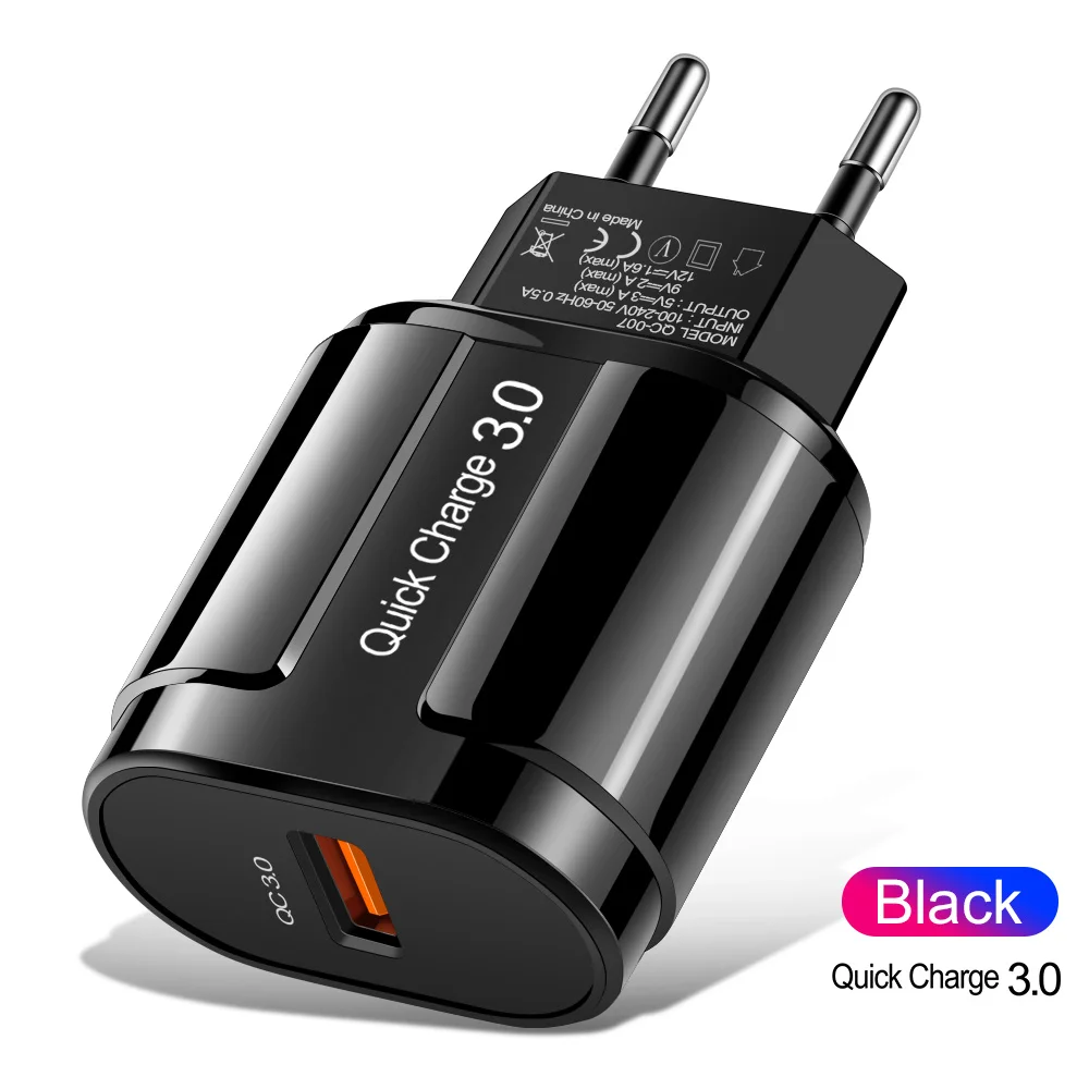 Crauch Quick Charge 3,0 QC3.0 быстрое USB зарядное устройство для iPhone 7 8 Xiaomi samsung S10 huawei EU US настенный адаптер для путешествий зарядное устройство для телефона - Тип штекера: Big  EU Plug Black