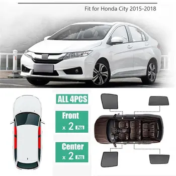 

For Honda City 2015-2018 4Pcs Windows Sunshade UV Ray Protector Mesh Block Privacy Visor