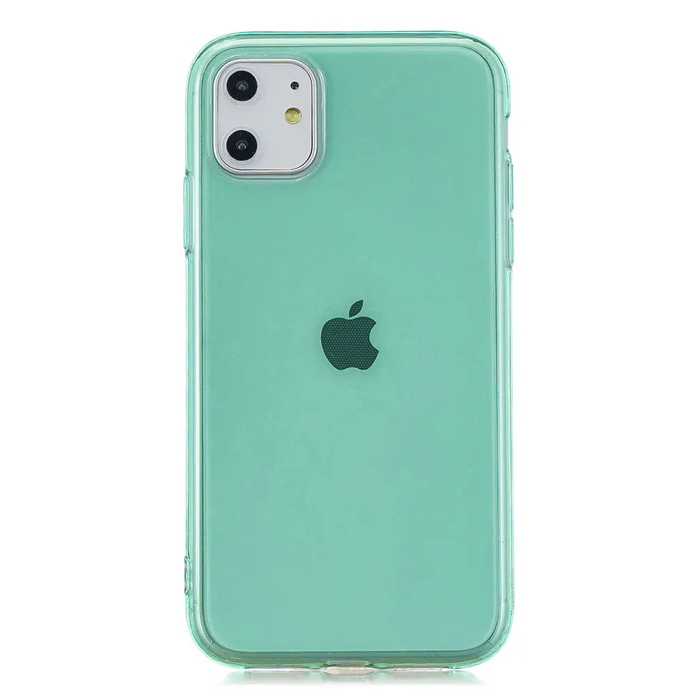 Зеленый Прозрачный чехол для iPhone 11 Pro Max X XR XS 8 Plus 7 6 6S iPhone11, Ультратонкий силиконовый чехол для телефона, ударопрочный фиолетовый, аксессуары - Цвет: Зеленый