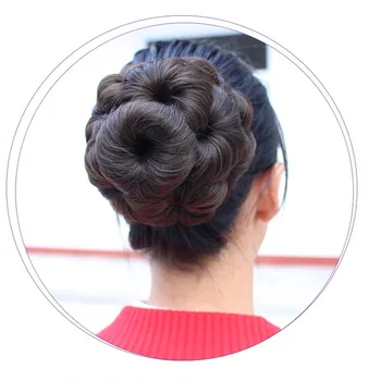 

New Natural Curly Chignon Clip In Plastic Comb Elastic Bridal Hair Bun High Temperature Fiber Hairpieces SCI88