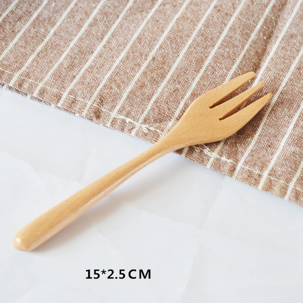 5pcs Kitchen Utensils Spoon Wooden Flatware Dinnerware Knife Cutlery Set Portable With Storage Case Lightweight Forks Tableware