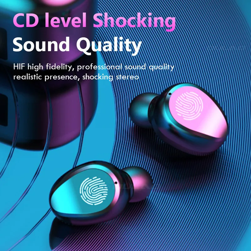 TWS Bluetooth 5.1 Earphones LED Display Mini Wireless Bluetooth Headphones Touch Stereo Sports Earbuds With Microphones Headsets