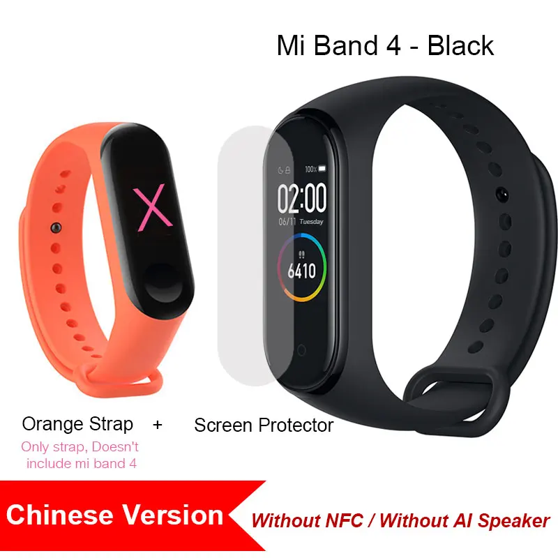 Xiaomi Mi Band 4 глобальная Версия смарт-браслет Miband 4 браслет пульсометр фитнес цветной экран Bluetooth 5,0 версия CN - Цвет: CN Add Orange