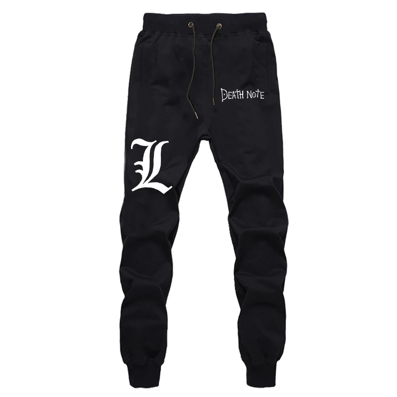 mens running pants Hot-Selling Summer Fashion Casual Breathable Jogger Pants DEATH NOTE L Print Sweatpants Joggers Fitness Long Trousers red sweatpants Sweatpants