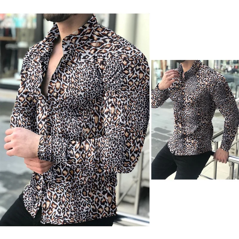 

Camisas florales de manga larga de OtoÃ±o de 2020 para hombres camisas estampadas con flores de corte delgado para hombres cami