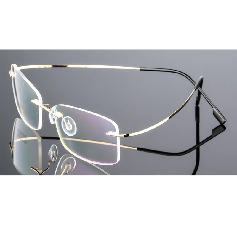 Новые 9 цветов легкие ультралегкие очки без оправы металлические очки из сплава очки по рецепту очки оптические оправы 800 - Цвет оправы: C4
