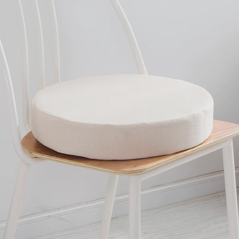 Round Thicken 35D High-density Sponge Cushion Living Room Sofa Linen Cushion Chair Back Cushion Thickness 8CM Office Chair Mat 