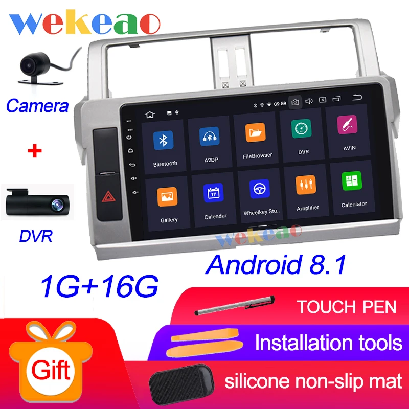 Android Car Radio Wekeao сенсорный экран 10,1 ''Android 9,0 Автомагнитола для Toyota Prado Land Cruiser Android авто gps навигация - Цвет: Android Car Radio