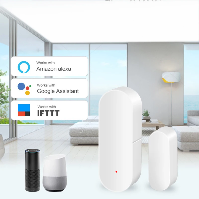 Tuya умный WiFi датчик для двери открытые/Закрытые детекторы датчик безопасности совместим с Alexa Google Home IFTTT Tuya APP