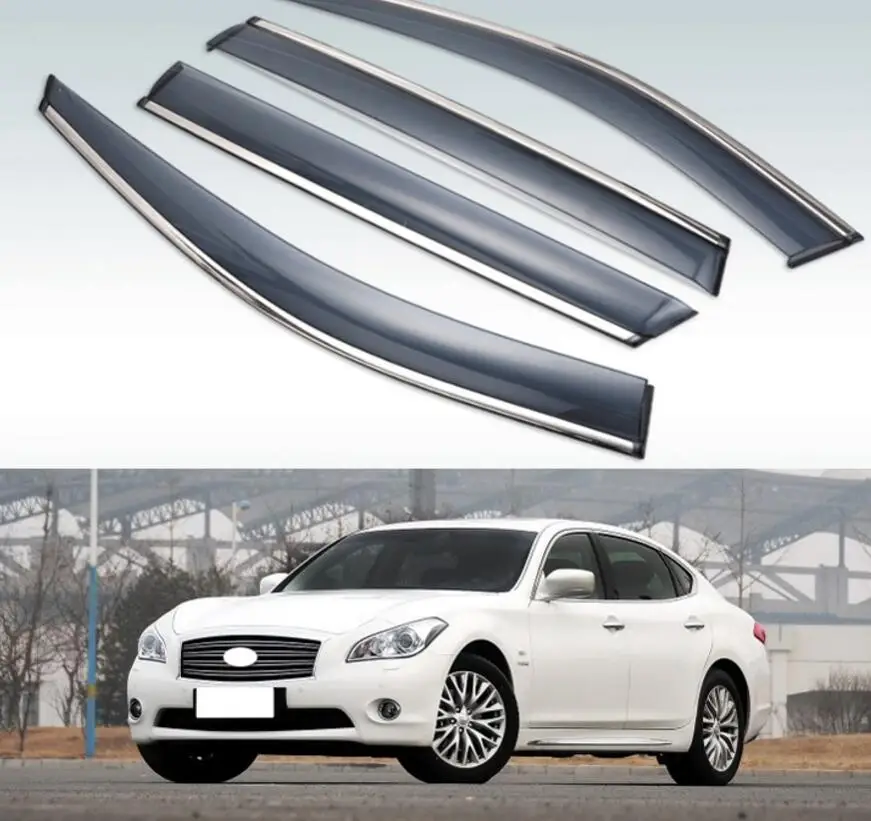 ForInfiniti M37 M25 M56 M-clase Q70 Y51 2011- пластиковый внешний козырек вентиляционные Шторы окно Защита от солнца и дождя дефлектор 4 шт